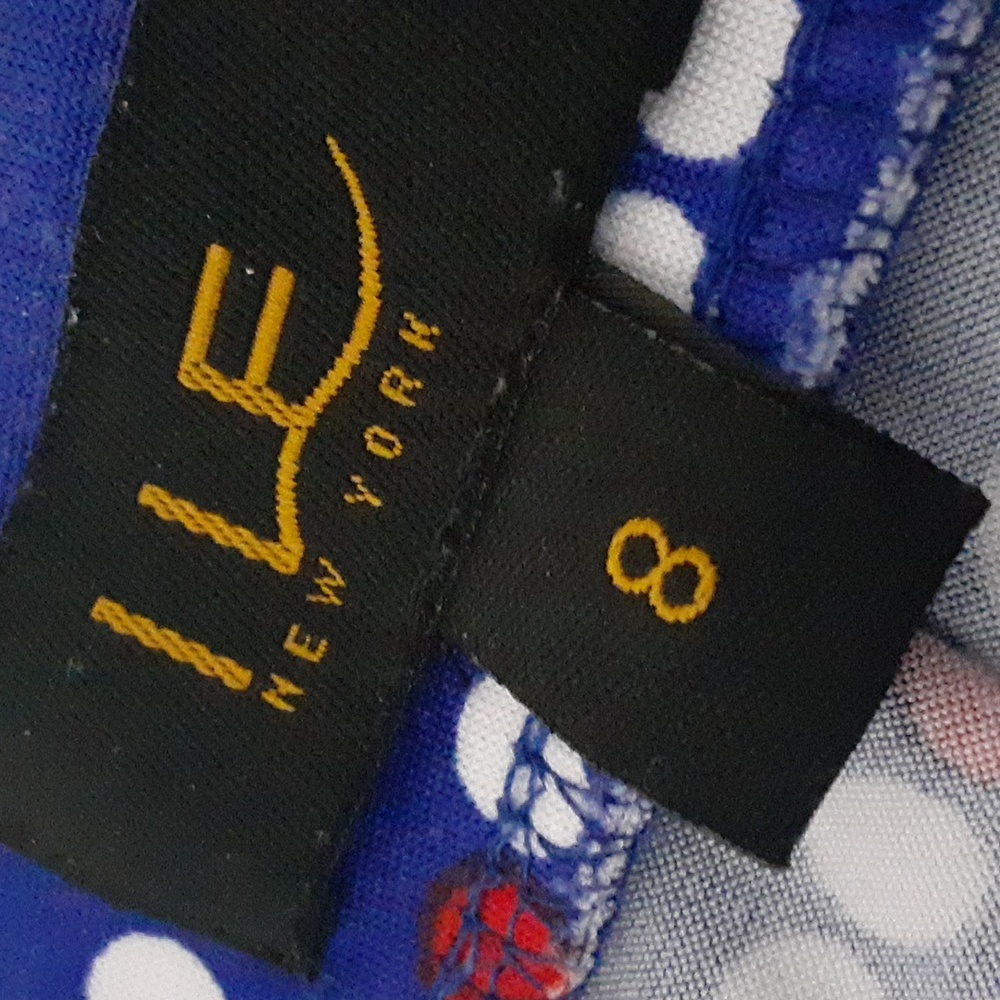 ILE New York blue polka dot dress. Size 8. - Picture 3 of 5
